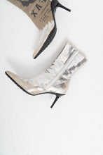 Load image into Gallery viewer, Vintage x SPRING Deadstock Silver Stiletto Boots (5, 5.5)