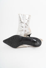 Load image into Gallery viewer, Vintage x SPRING Deadstock Silver Stiletto Boots (5, 5.5)