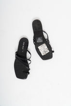 Load image into Gallery viewer, NINE WEST x Black Croc Leather Flat Sandals (7-8)