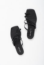 Load image into Gallery viewer, NINE WEST x Black Croc Leather Flat Sandals (7-8)