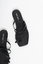 Load image into Gallery viewer, NINE WEST x Black Croc Leather Flat Sandals (7-8)