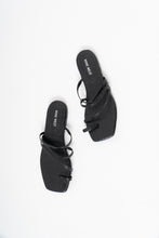 Load image into Gallery viewer, NINE WEST x Black Croc Leather Flat Sandals (7-8)