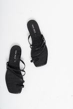 Load image into Gallery viewer, NINE WEST x Black Croc Leather Flat Sandals (7-8)
