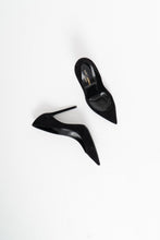 Load image into Gallery viewer, NINE WEST x Black Croc Leather Flat Sandals (7-8)