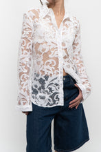 Load image into Gallery viewer, DIANE VON FURSTENBURG x White Lace Blouse (XS, S)