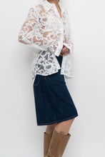 Load image into Gallery viewer, DIANE VON FURSTENBURG x White Lace Blouse (XS, S)