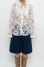 Load image into Gallery viewer, DIANE VON FURSTENBURG x White Lace Blouse (XS, S)
