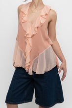 Load image into Gallery viewer, IXIAH x Frilly Peach Tank (XS, S)