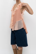 Load image into Gallery viewer, IXIAH x Frilly Peach Tank (XS, S)