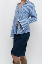 Load image into Gallery viewer, BROOKS BROTHERS x Blue Striped Cotton Blouse (S-L)