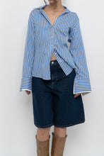 Load image into Gallery viewer, BROOKS BROTHERS x Blue Striped Cotton Blouse (S-L)