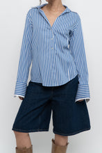 Load image into Gallery viewer, BROOKS BROTHERS x Blue Striped Cotton Blouse (S-L)