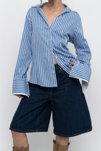 Load image into Gallery viewer, BROOKS BROTHERS x Blue Striped Cotton Blouse (S-L)