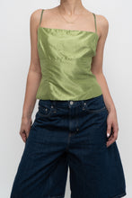 Load image into Gallery viewer, TOMBOLINI x Made in ITALY x Chartreuse Raw Silk Tank (M)