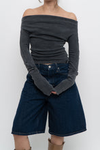 Load image into Gallery viewer, FREE PEOPLE x Grey Faded Cotton Off-Shoulder Long Sleeve (XS, S)