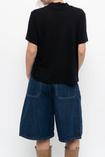 Load image into Gallery viewer, MICHAEL STARS x Made in USA x Black Mockneck Sodt Supima Tee (XS-M)