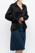 Load image into Gallery viewer, REFORMATION x Black Silk Blouse (XS, S)