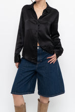 Load image into Gallery viewer, REFORMATION x Black Silk Blouse (XS, S)