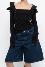 Load image into Gallery viewer, VERONICA BEARD x Made in PERU x Black Frilly Long Sleeve (M, L)