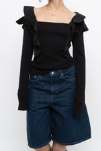 Load image into Gallery viewer, VERONICA BEARD x Made in PERU x Black Frilly Long Sleeve (M, L)