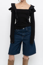 Load image into Gallery viewer, VERONICA BEARD x Made in PERU x Black Frilly Long Sleeve (M, L)
