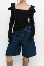 Load image into Gallery viewer, VERONICA BEARD x Made in PERU x Black Frilly Long Sleeve (M, L)