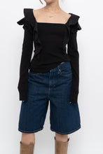 Load image into Gallery viewer, VERONICA BEARD x Made in PERU x Black Frilly Long Sleeve (M, L)