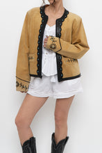 Load image into Gallery viewer, Vintage x Beige, Teal Suede Western Studded Jacket (M)