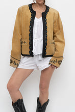 Load image into Gallery viewer, Vintage x Beige, Teal Suede Western Studded Jacket (M)