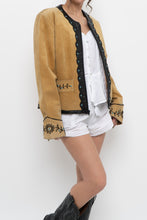 Load image into Gallery viewer, Vintage x Beige, Teal Suede Western Studded Jacket (M)