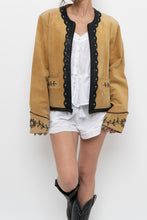 Load image into Gallery viewer, Vintage x Beige, Teal Suede Western Studded Jacket (M)