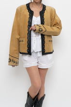 Load image into Gallery viewer, Vintage x Beige, Teal Suede Western Studded Jacket (M)