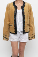 Load image into Gallery viewer, Vintage x Beige, Teal Suede Western Studded Jacket (M)