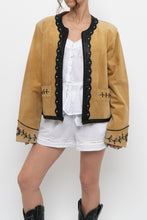 Load image into Gallery viewer, Vintage x Beige, Teal Suede Western Studded Jacket (M)
