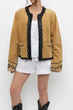 Load image into Gallery viewer, Vintage x Beige, Teal Suede Western Studded Jacket (M)