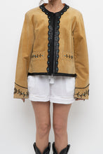 Load image into Gallery viewer, Vintage x Beige, Teal Suede Western Studded Jacket (M)