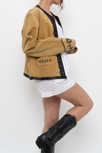 Load image into Gallery viewer, Vintage x Beige, Teal Suede Western Studded Jacket (M)