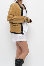Load image into Gallery viewer, Vintage x Beige, Teal Suede Western Studded Jacket (M)