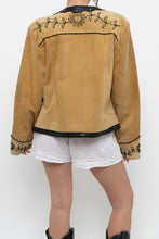 Load image into Gallery viewer, Vintage x Beige, Teal Suede Western Studded Jacket (M)