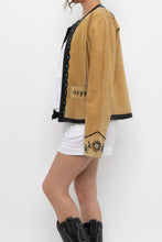 Load image into Gallery viewer, Vintage x Beige, Teal Suede Western Studded Jacket (M)