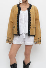Load image into Gallery viewer, Vintage x Beige, Teal Suede Western Studded Jacket (M)
