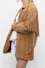 Load image into Gallery viewer, Vintage x Made in Korea x Beige Suede Fringe Jacket (M, L)