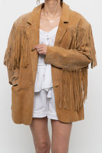 Load image into Gallery viewer, Vintage x Made in Korea x Beige Suede Fringe Jacket (M, L)