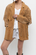 Load image into Gallery viewer, Vintage x Made in Korea x Beige Suede Fringe Jacket (M, L)