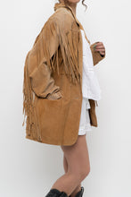 Load image into Gallery viewer, Vintage x Made in Korea x Beige Suede Fringe Jacket (M, L)