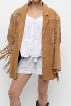 Load image into Gallery viewer, Vintage x Made in Korea x Beige Suede Fringe Jacket (M, L)