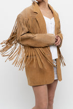 Load image into Gallery viewer, Vintage x Made in Korea x Beige Suede Fringe Jacket (M, L)