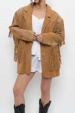 Load image into Gallery viewer, Vintage x Made in Korea x Beige Suede Fringe Jacket (M, L)