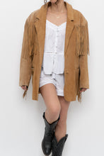 Load image into Gallery viewer, Vintage x Made in Korea x Beige Suede Fringe Jacket (M, L)