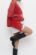 Load image into Gallery viewer, Vintage x DIALOGUE Red Fringe Jacket (XS-M)